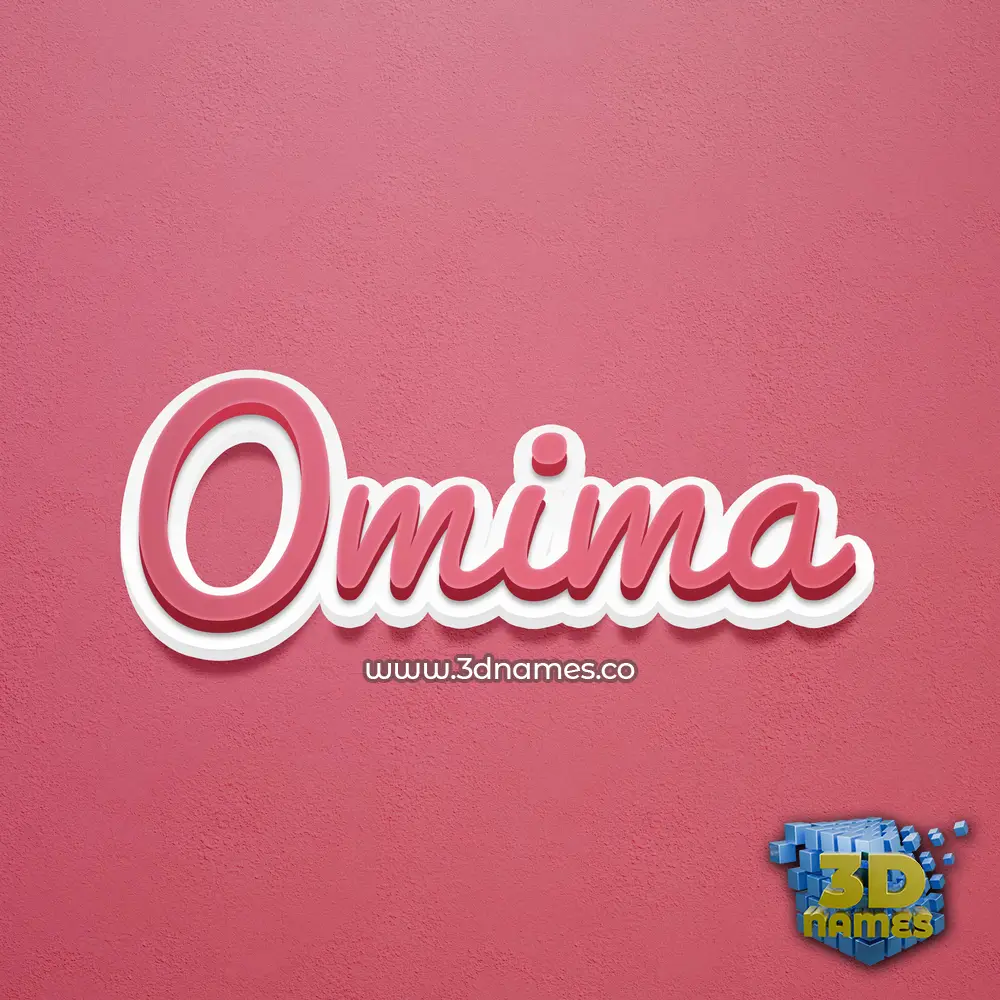 omima in Red Scribble style - 3D name wallpaper