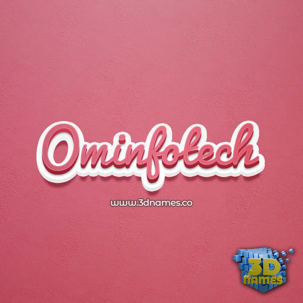 ominfotech in Red Scribble style - 3D name wallpaper