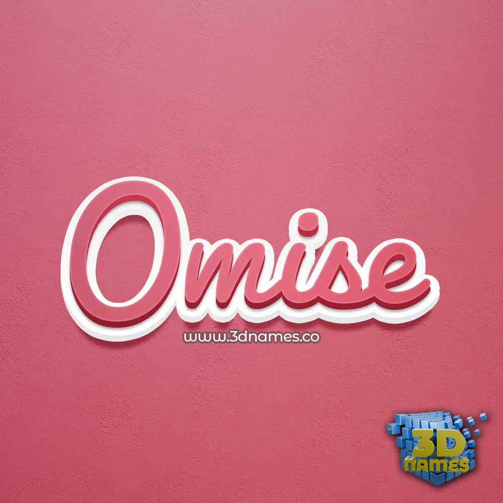omise in Red Scribble style - 3D name wallpaper