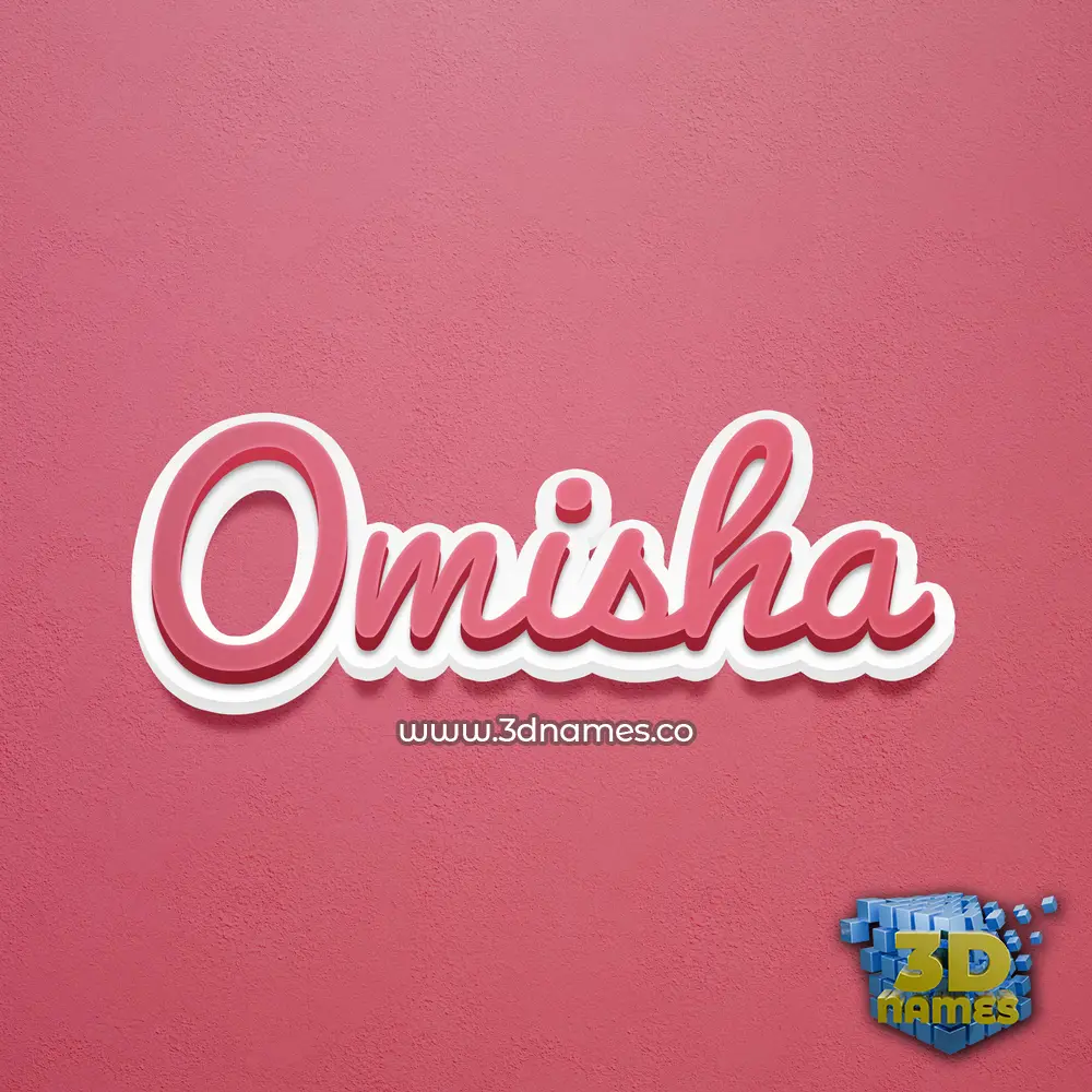 omisha in Red Scribble style - 3D name wallpaper