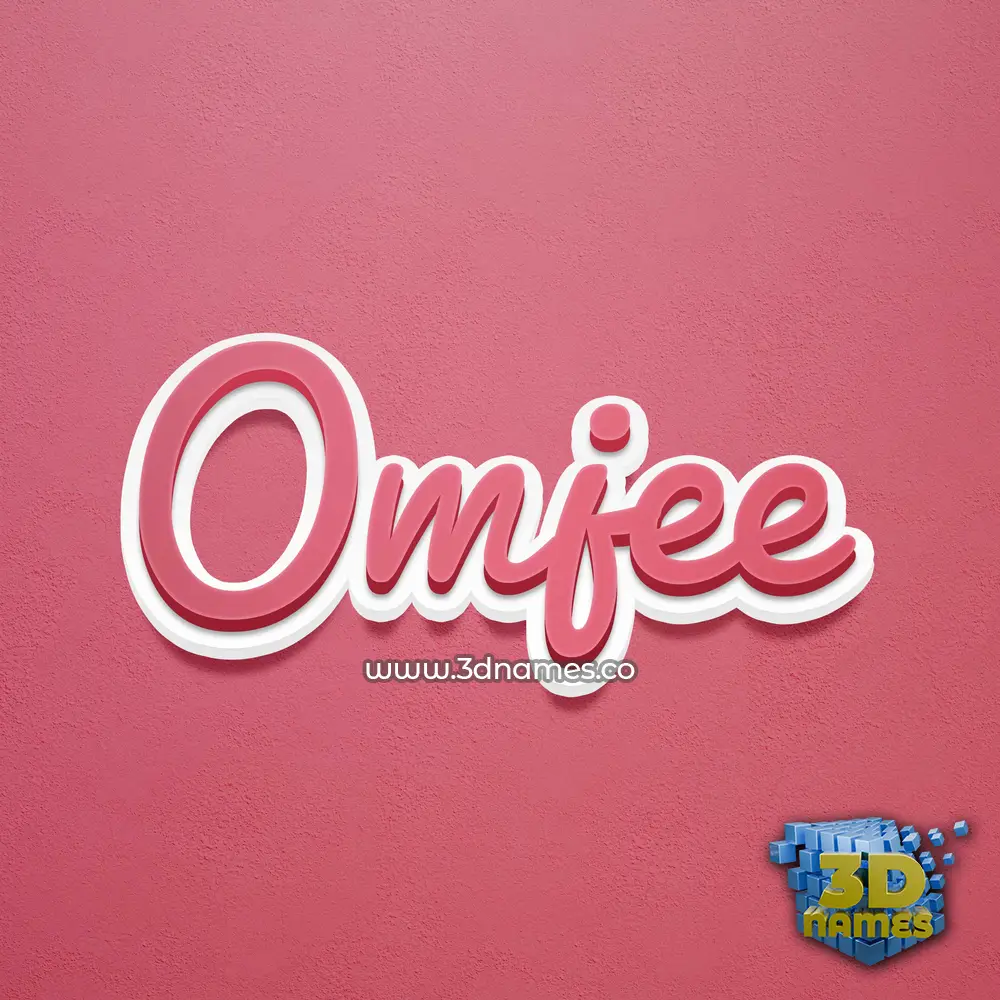 omjee in Red Scribble style - 3D name wallpaper