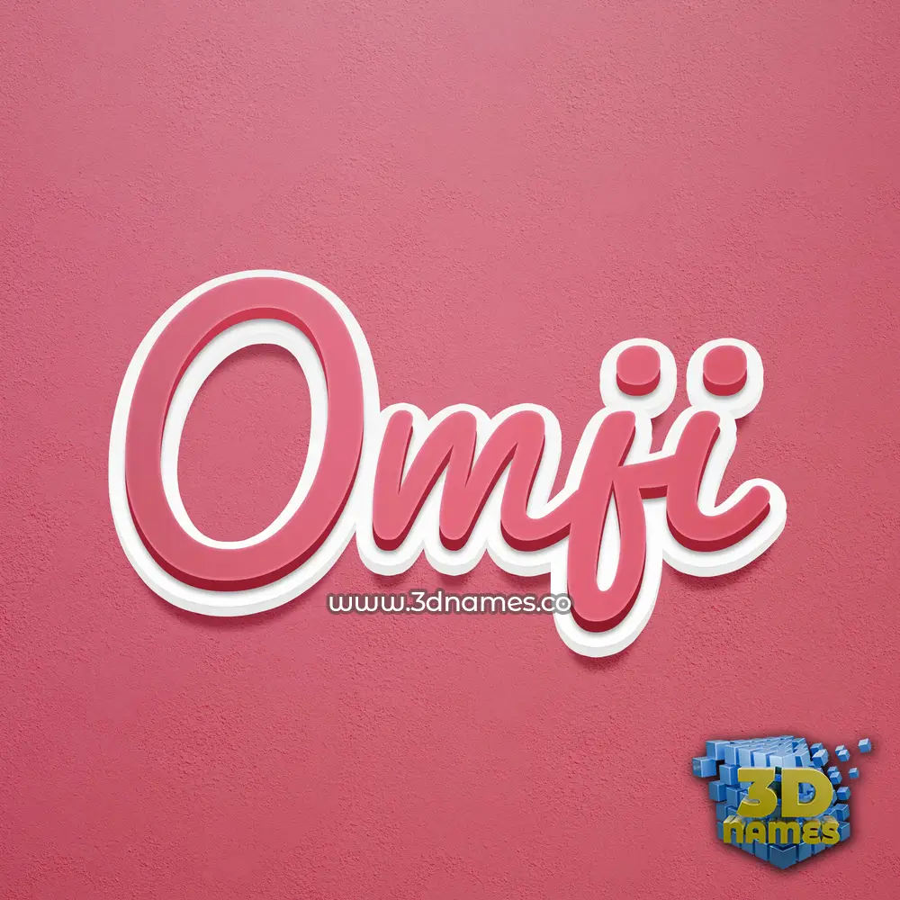 omji in Red Scribble style - 3D name wallpaper