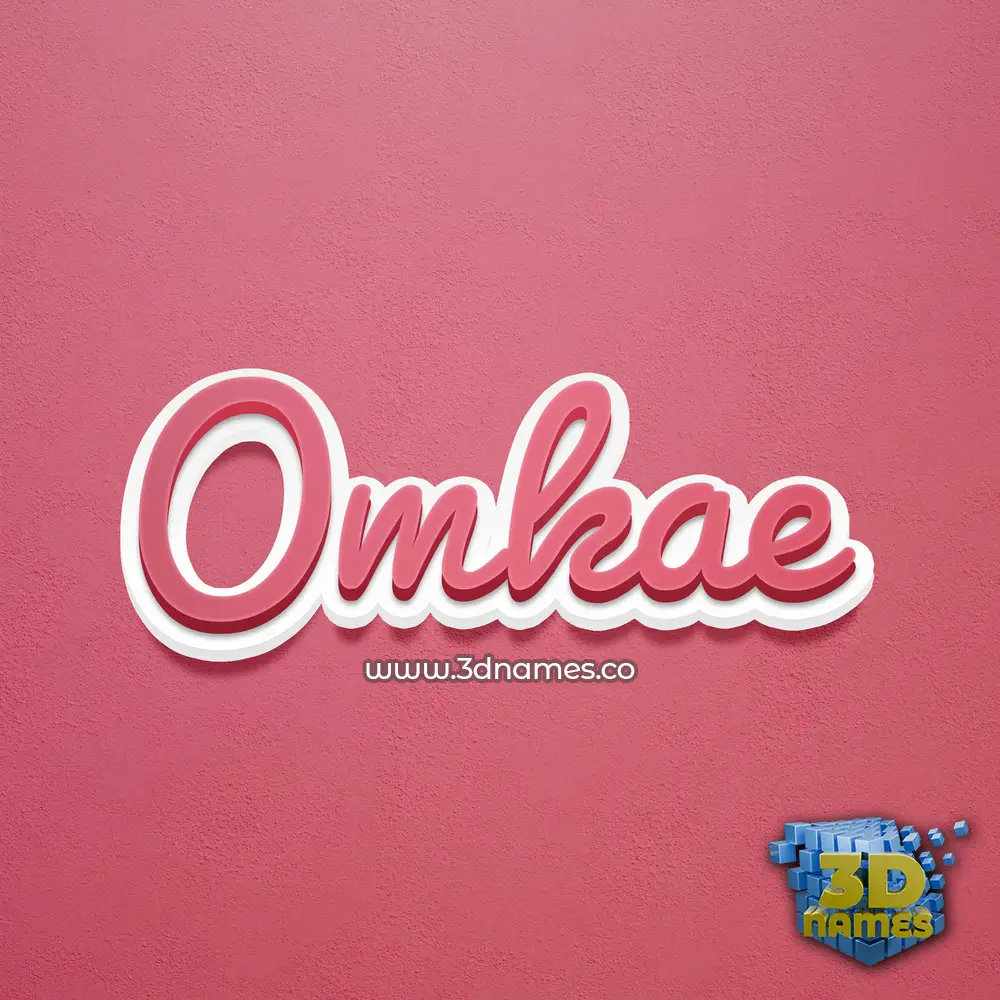 omkae in Red Scribble style - 3D name wallpaper
