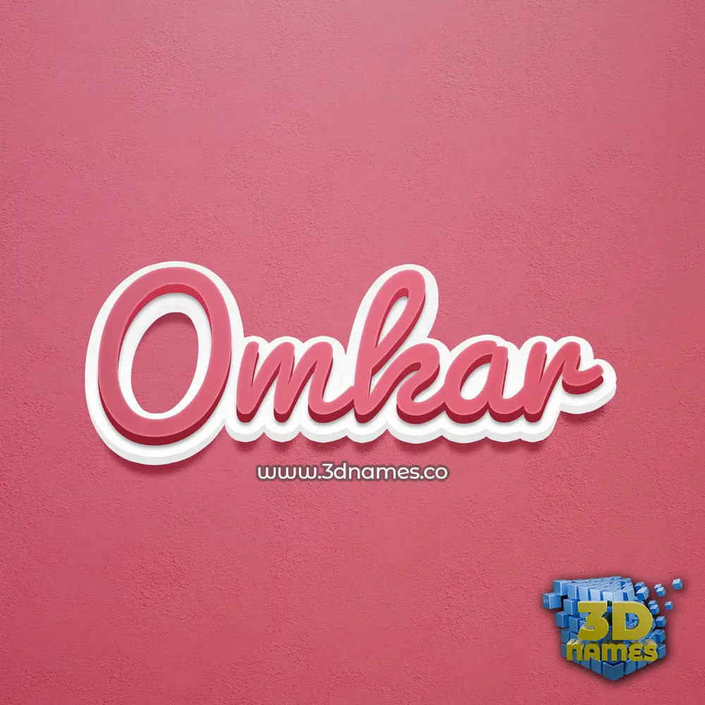 omkar in Red Scribble style - 3D name wallpaper