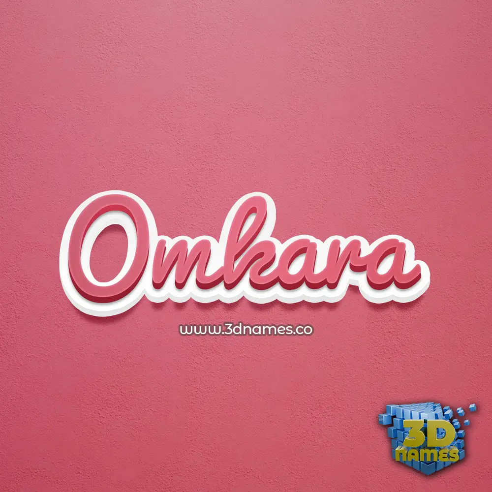 omkara in Red Scribble style - 3D name wallpaper
