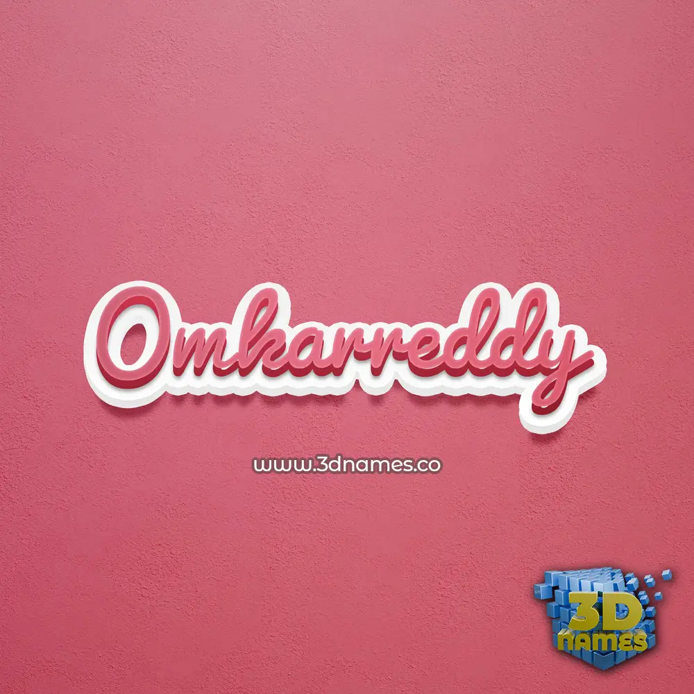 omkarreddy in Red Scribble style - 3D name wallpaper