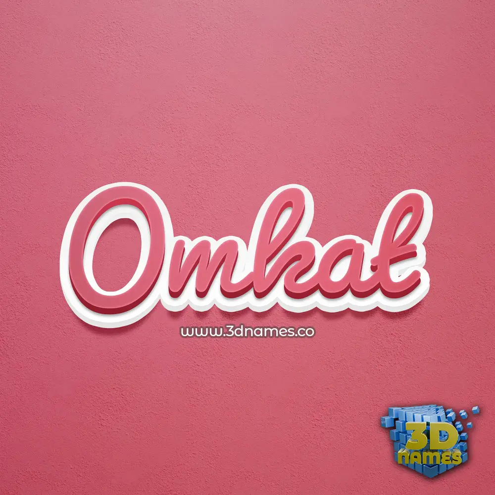 omkat in Red Scribble style - 3D name wallpaper