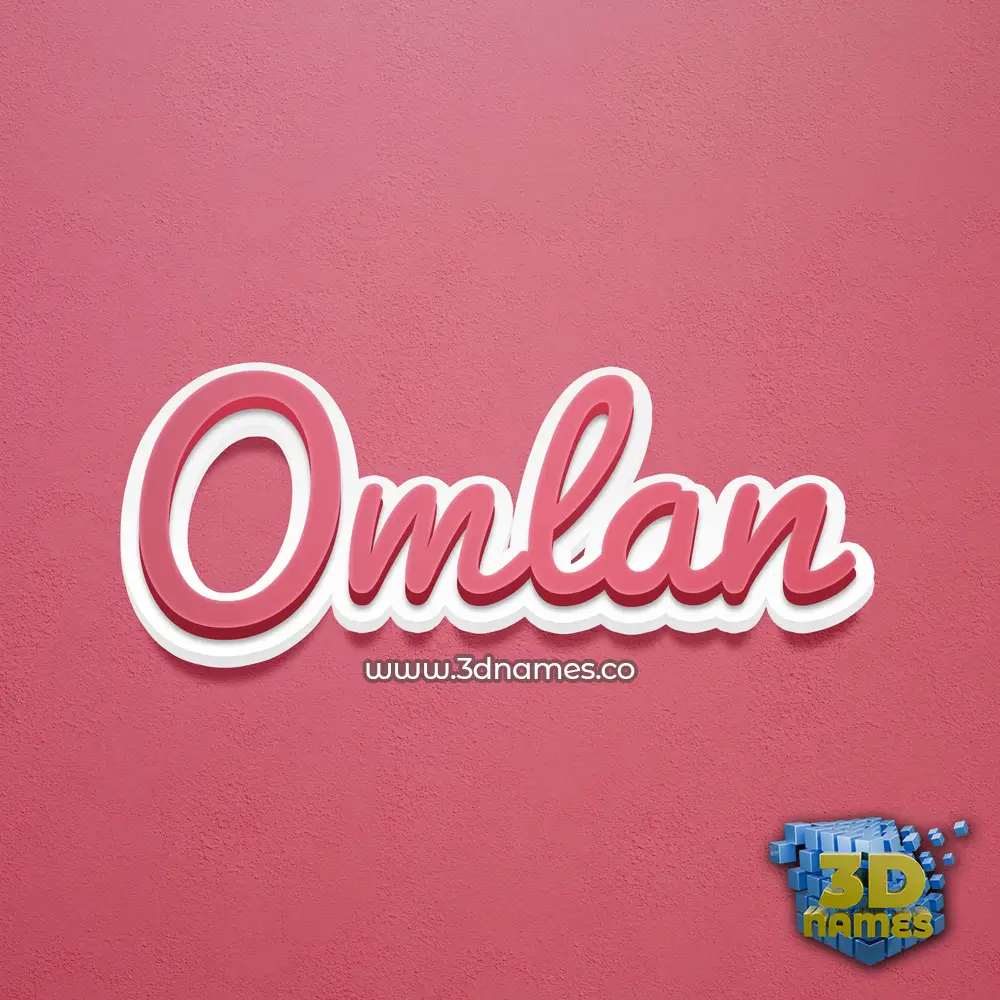 omlan in Red Scribble style - 3D name wallpaper