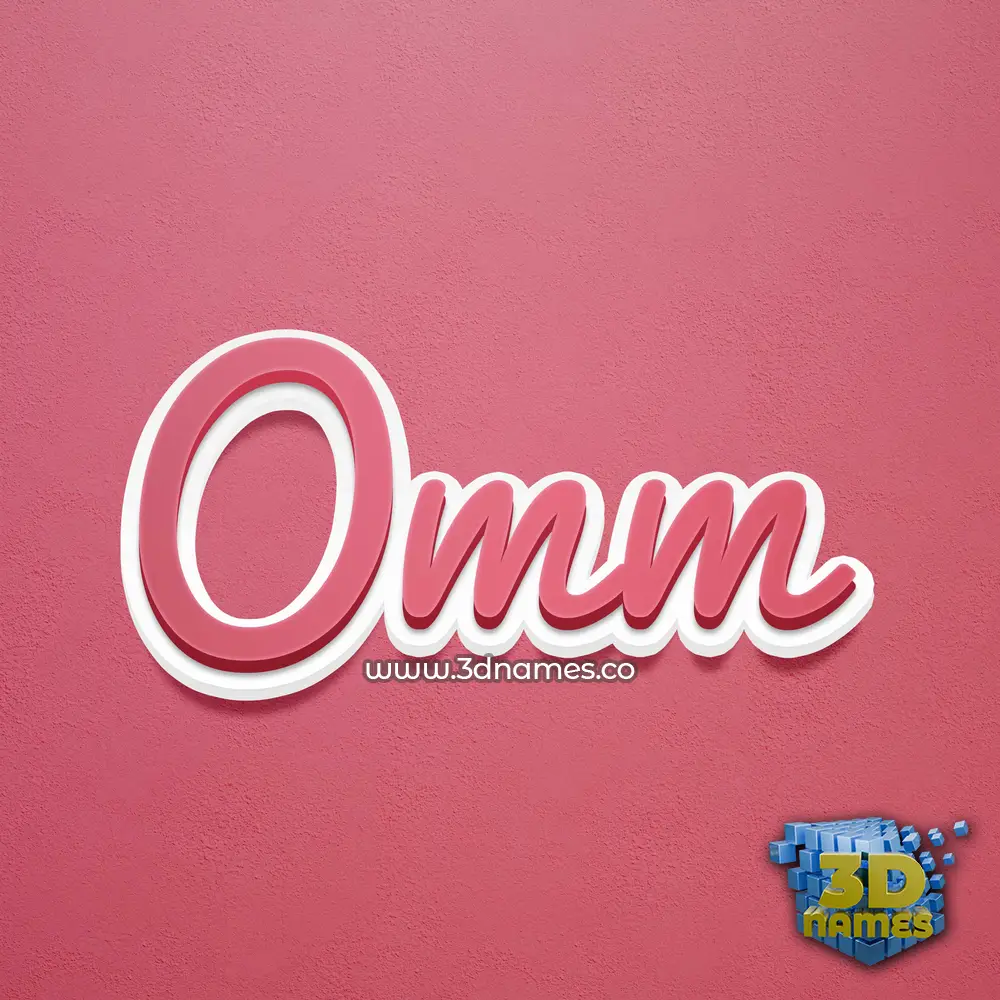 omm in Red Scribble style - 3D name wallpaper