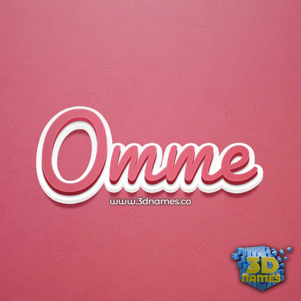 omme in Red Scribble style - 3D name wallpaper