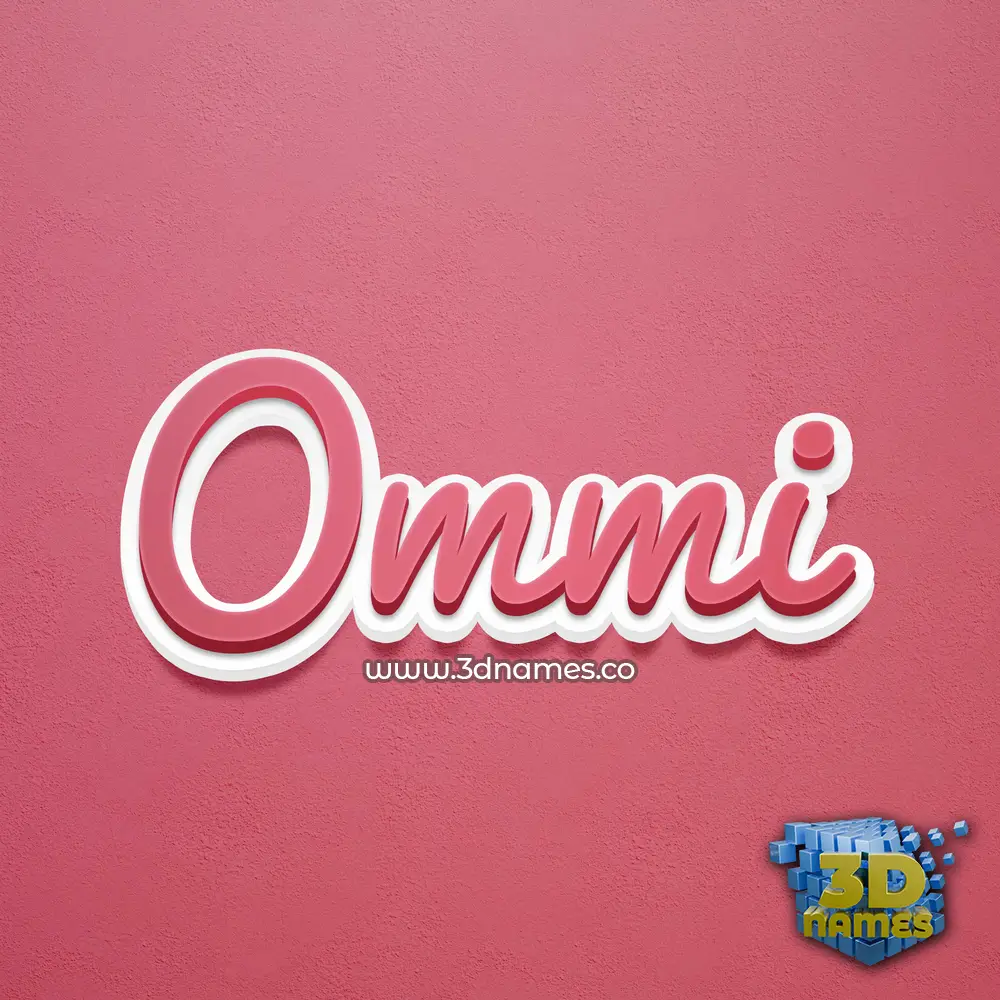 ommi in Red Scribble style - 3D name wallpaper