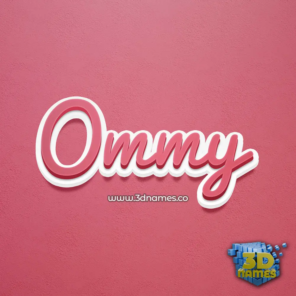 ommy in Red Scribble style - 3D name wallpaper