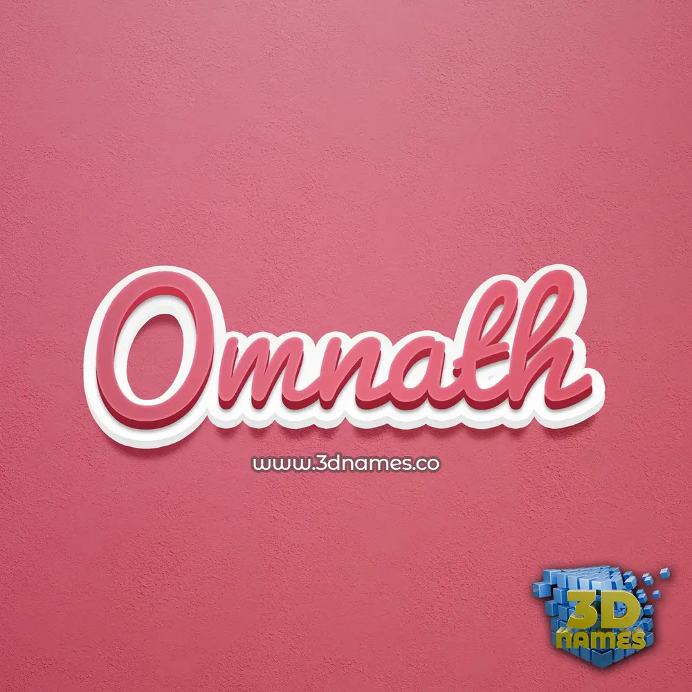 omnath in Red Scribble style - 3D name wallpaper