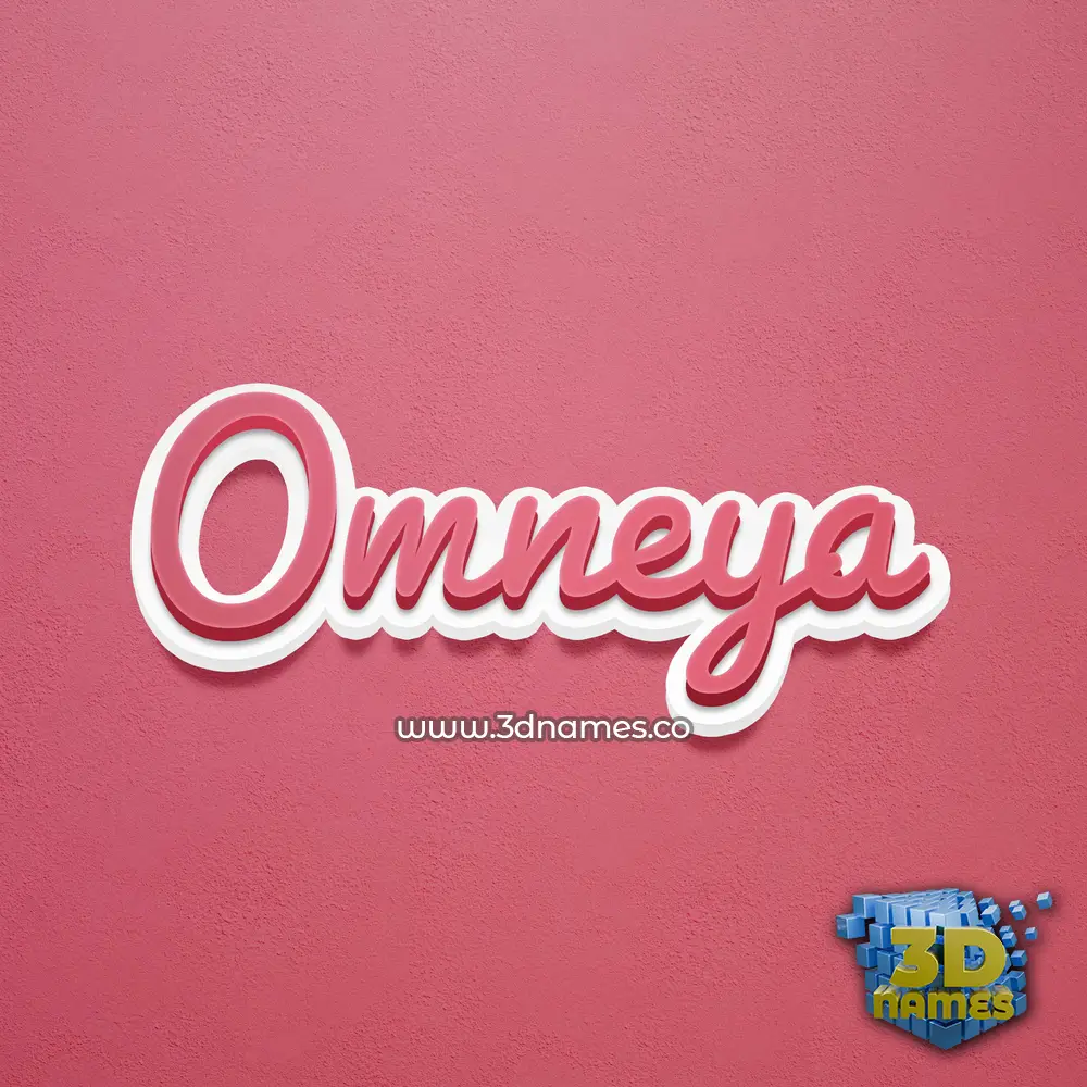 omneya in Red Scribble style - 3D name wallpaper