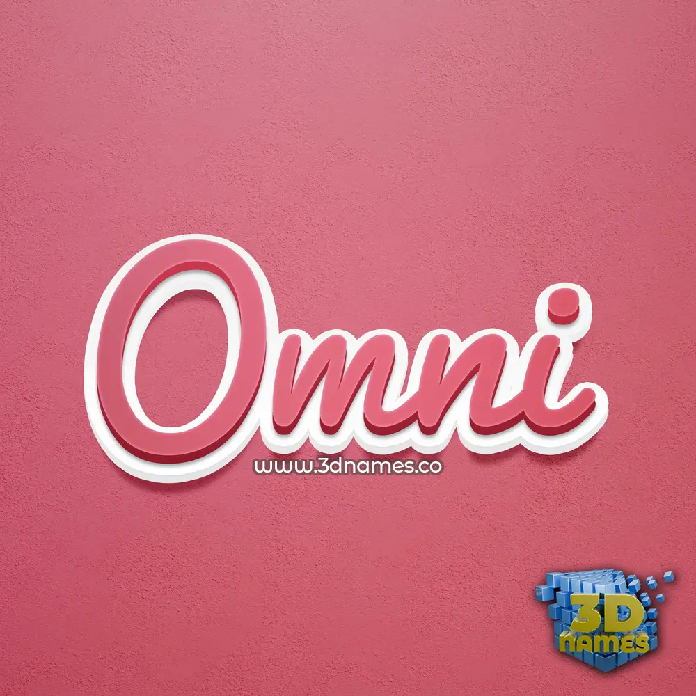 omni in Red Scribble style - 3D name wallpaper