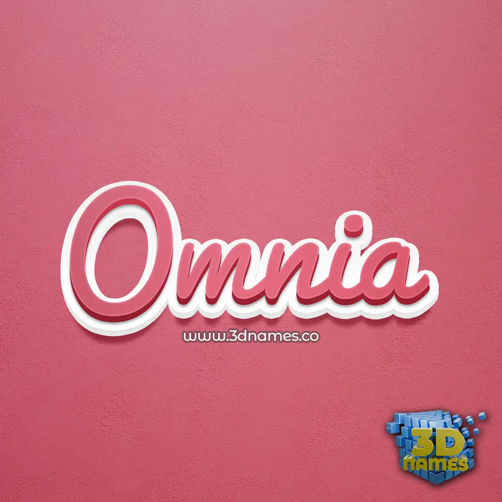 omnia in Red Scribble style - 3D name wallpaper