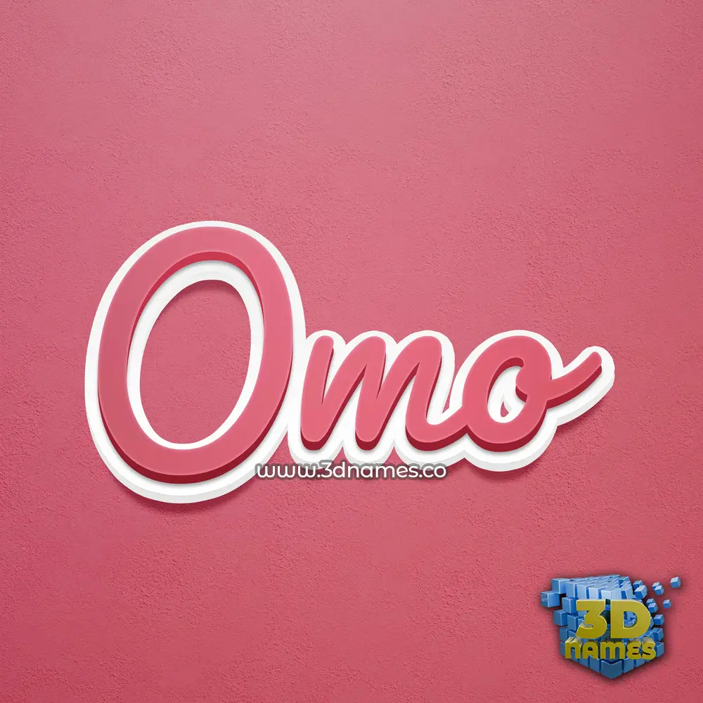 omo in Red Scribble style - 3D name wallpaper