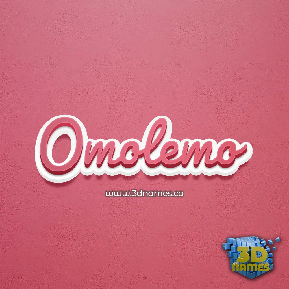 omolemo in Red Scribble style - 3D name wallpaper