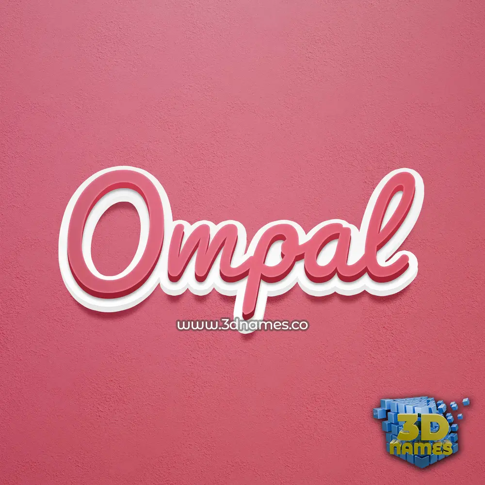 ompal in Red Scribble style - 3D name wallpaper