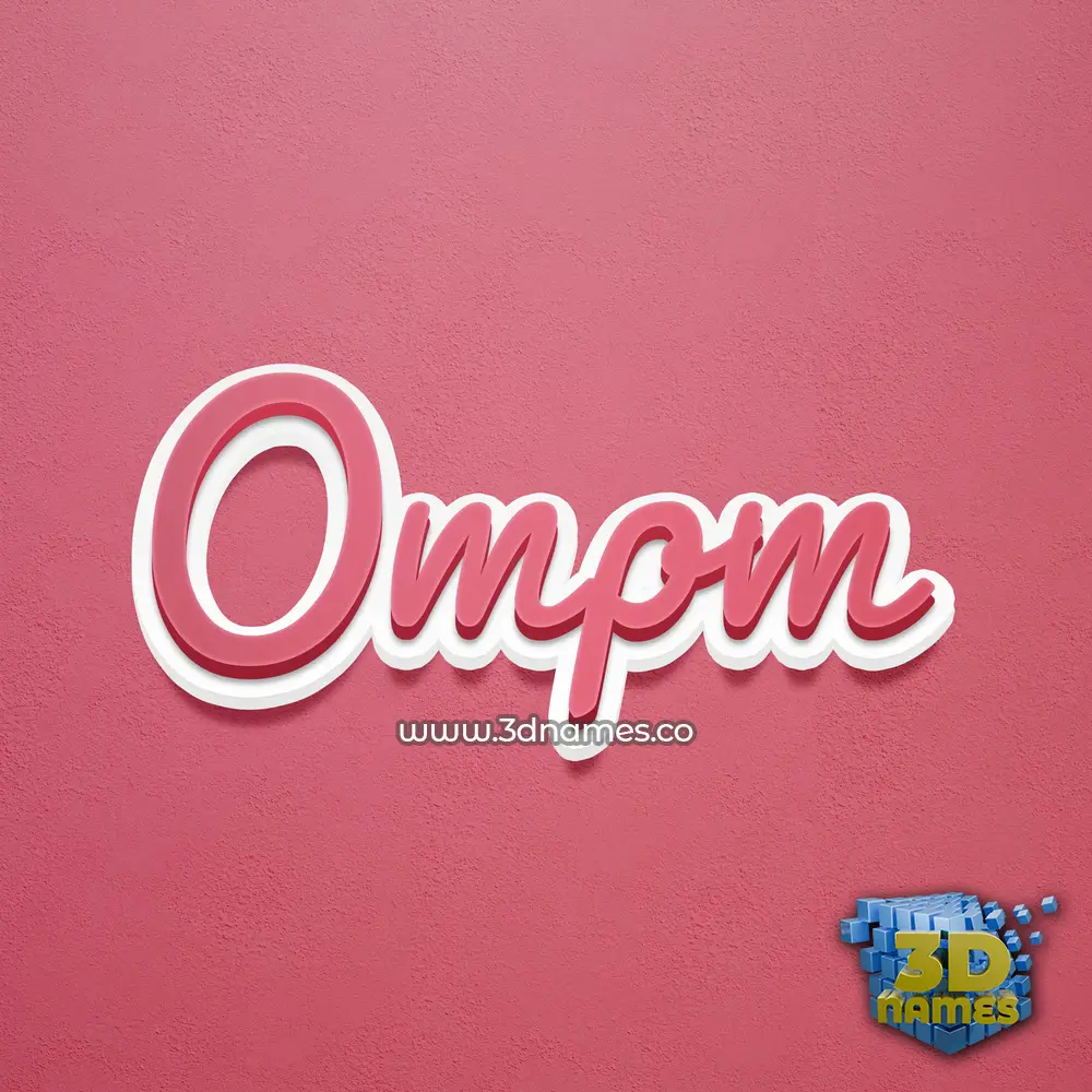 ompm in Red Scribble style - 3D name wallpaper