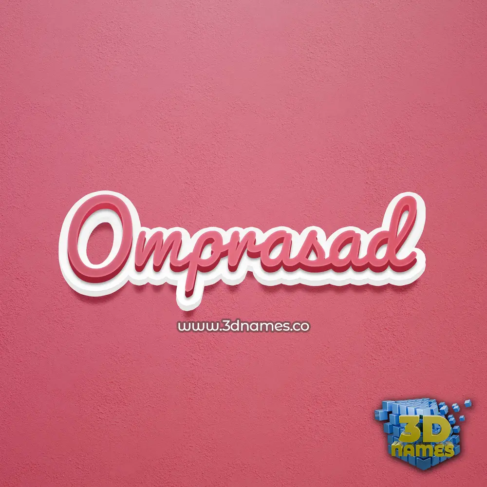 omprasad in Red Scribble style - 3D name wallpaper