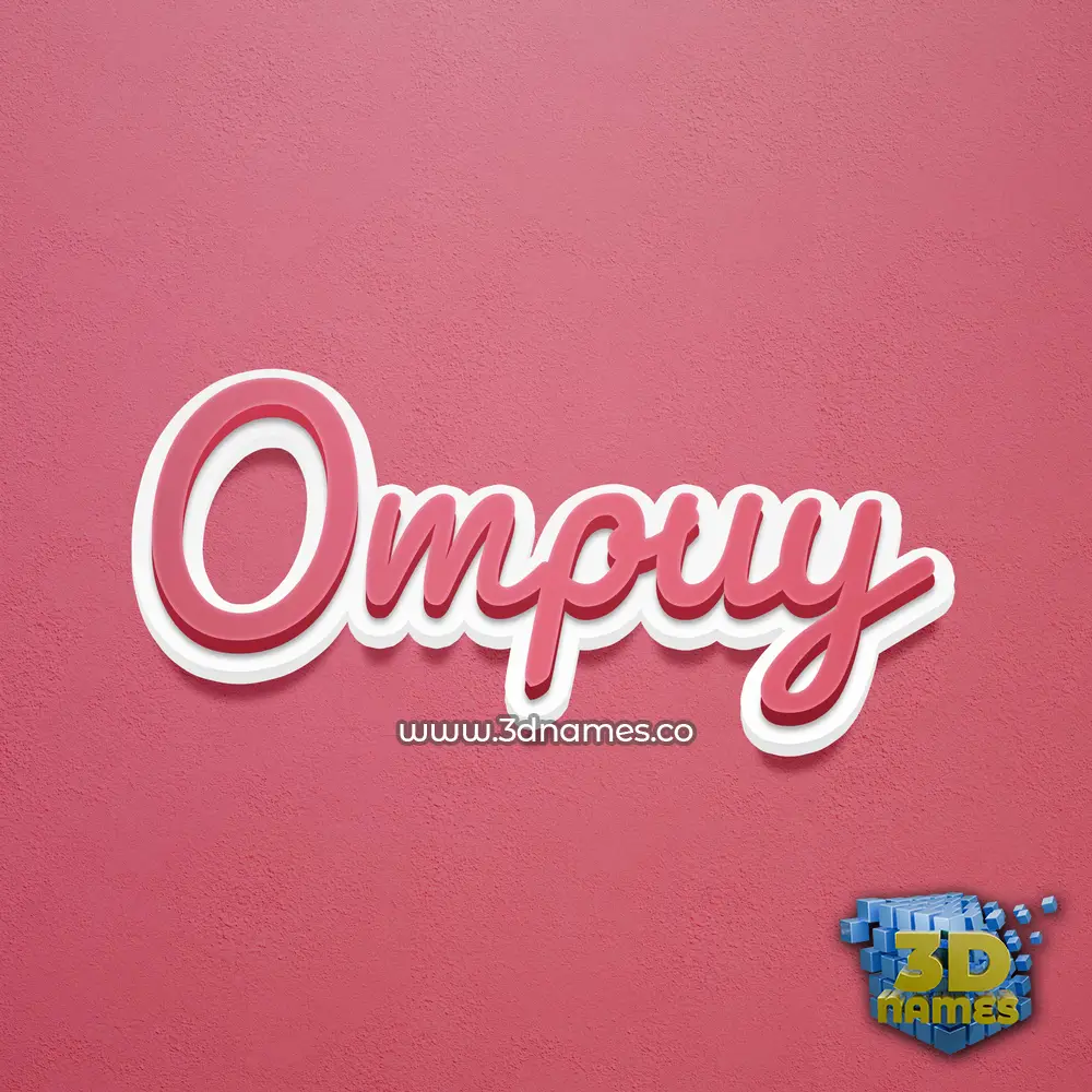 ompuy in Red Scribble style - 3D name wallpaper