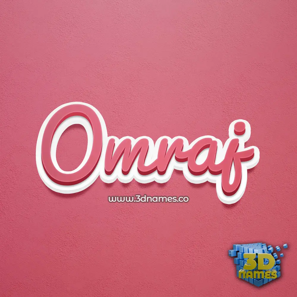 omraj in Red Scribble style - 3D name wallpaper