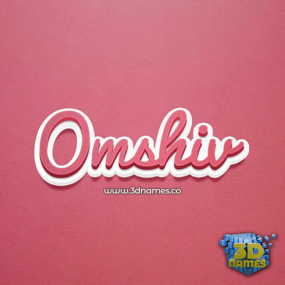omshiv in Red Scribble style - 3D name wallpaper
