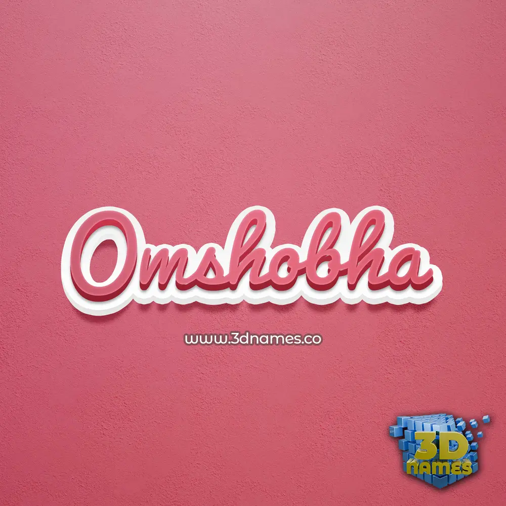 omshobha in Red Scribble style - 3D name wallpaper