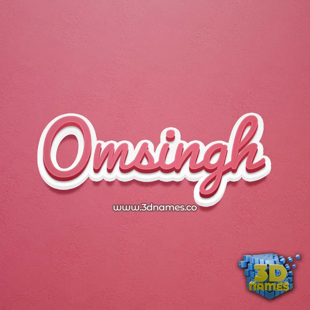 omsingh in Red Scribble style - 3D name wallpaper