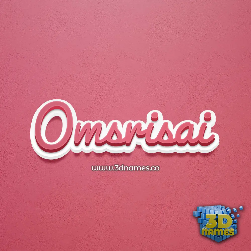 omsrisai in Red Scribble style - 3D name wallpaper