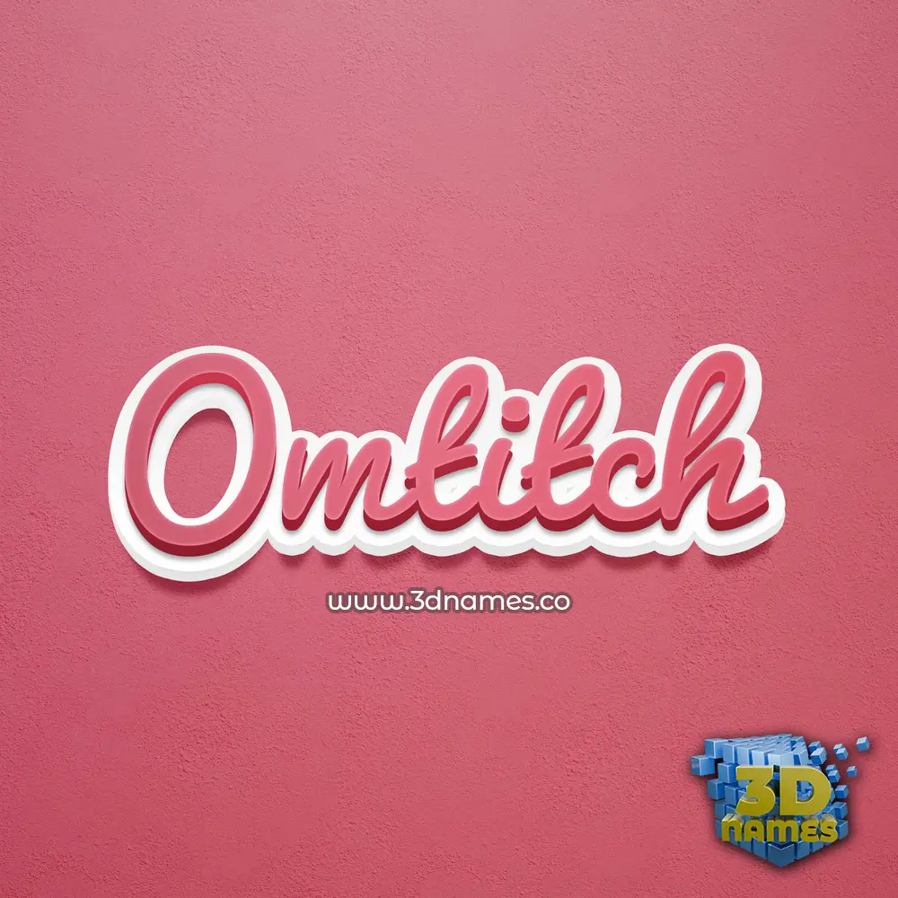 omtitch in Red Scribble style - 3D name wallpaper