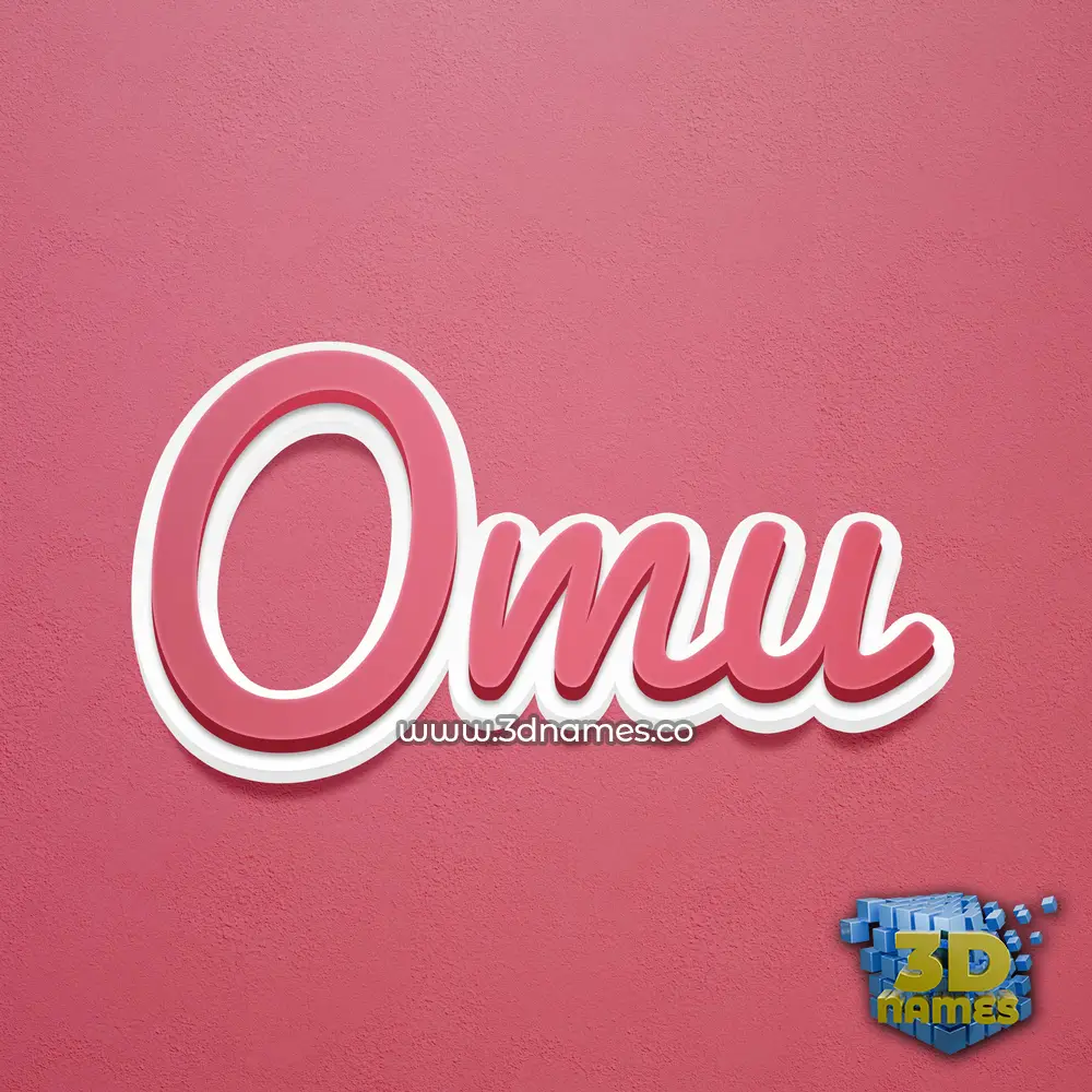 omu in Red Scribble style - 3D name wallpaper