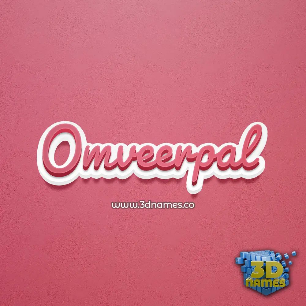 omveerpal in Red Scribble style - 3D name wallpaper