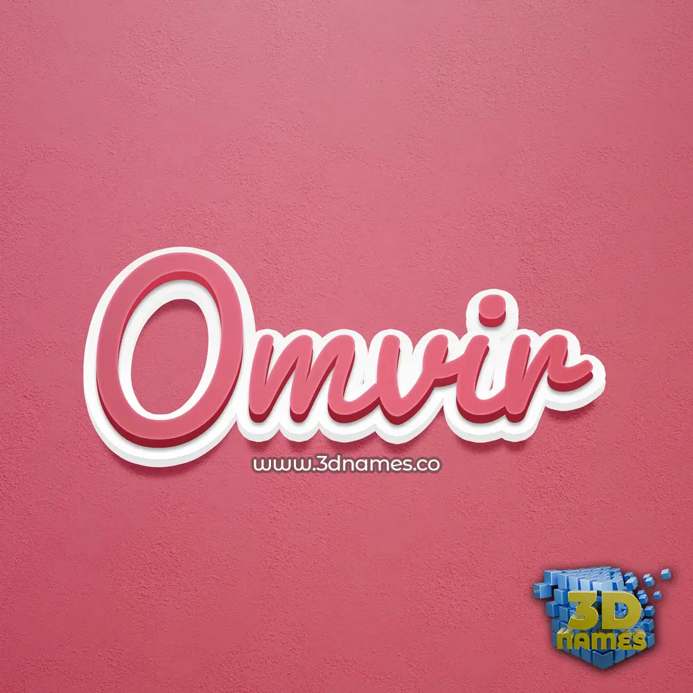 omvir in Red Scribble style - 3D name wallpaper