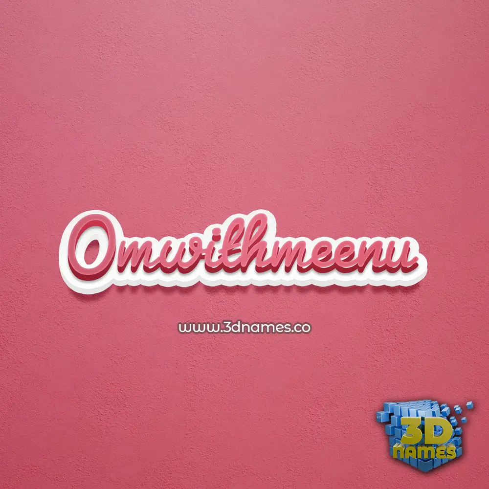 omwithmeenu in Red Scribble style - 3D name wallpaper