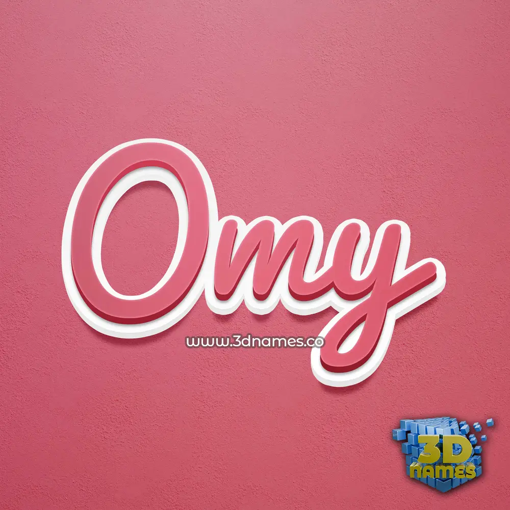 omy in Red Scribble style - 3D name wallpaper