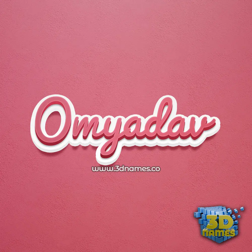 omyadav in Red Scribble style - 3D name wallpaper