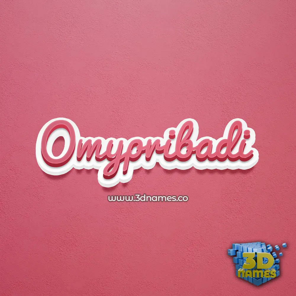 omypribadi in Red Scribble style - 3D name wallpaper