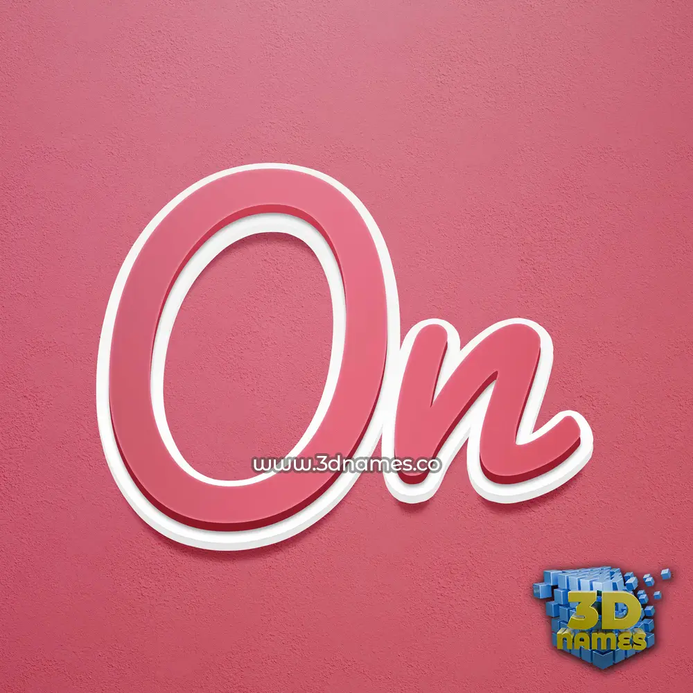 on in Red Scribble style - 3D name wallpaper
