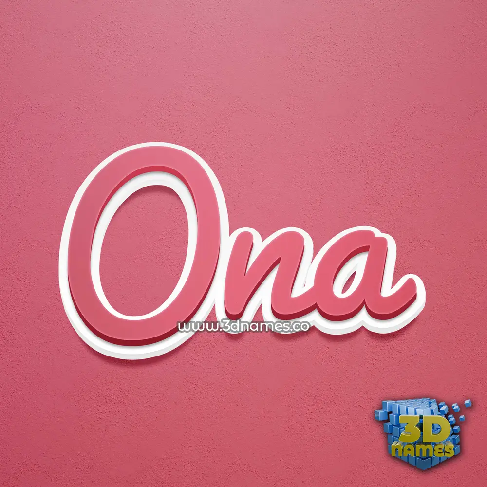 ona in Red Scribble style - 3D name wallpaper