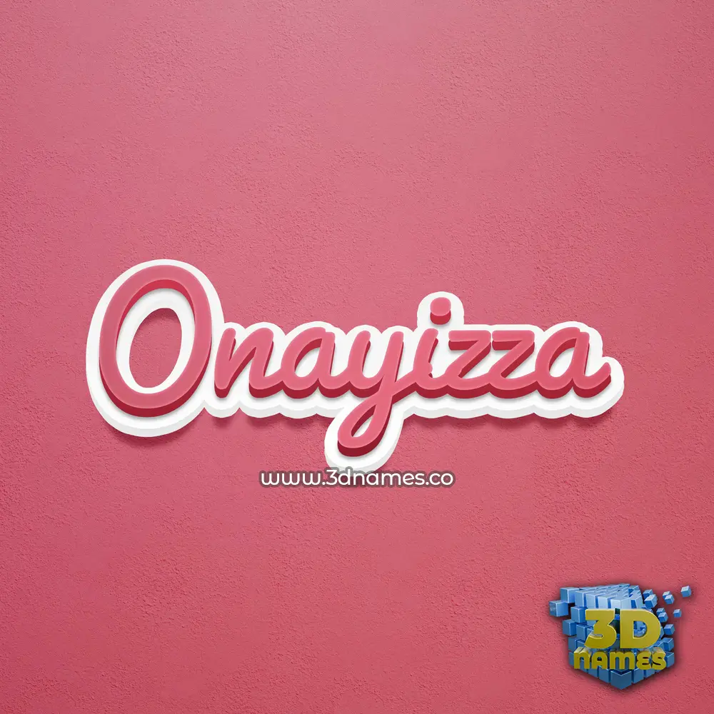 onayizza in Red Scribble style - 3D name wallpaper