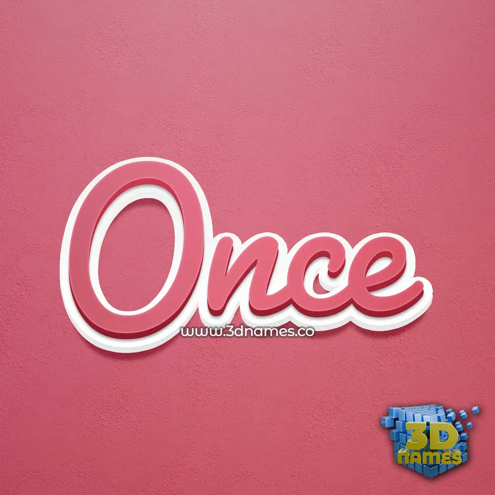 once in Red Scribble style - 3D name wallpaper