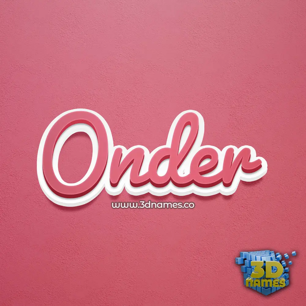 onder in Red Scribble style - 3D name wallpaper