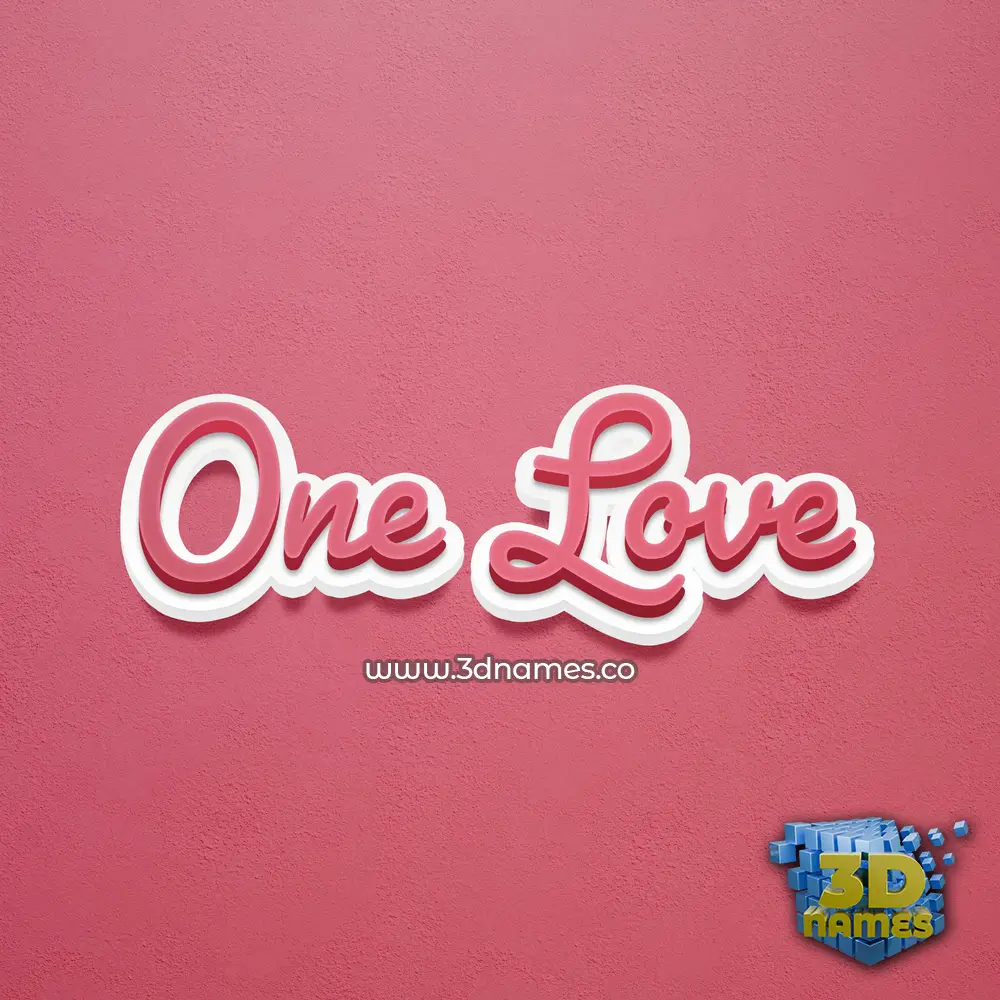 one love in Red Scribble style - 3D name wallpaper