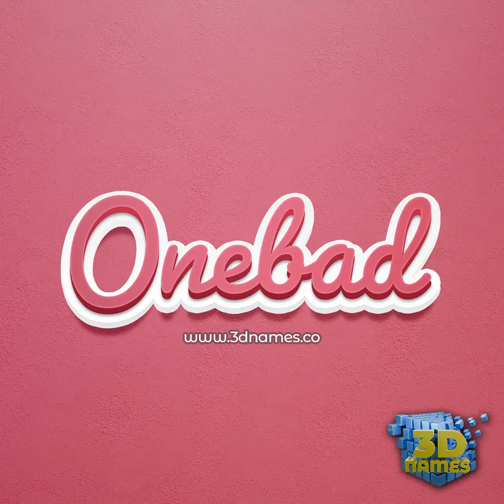 onebad in Red Scribble style - 3D name wallpaper