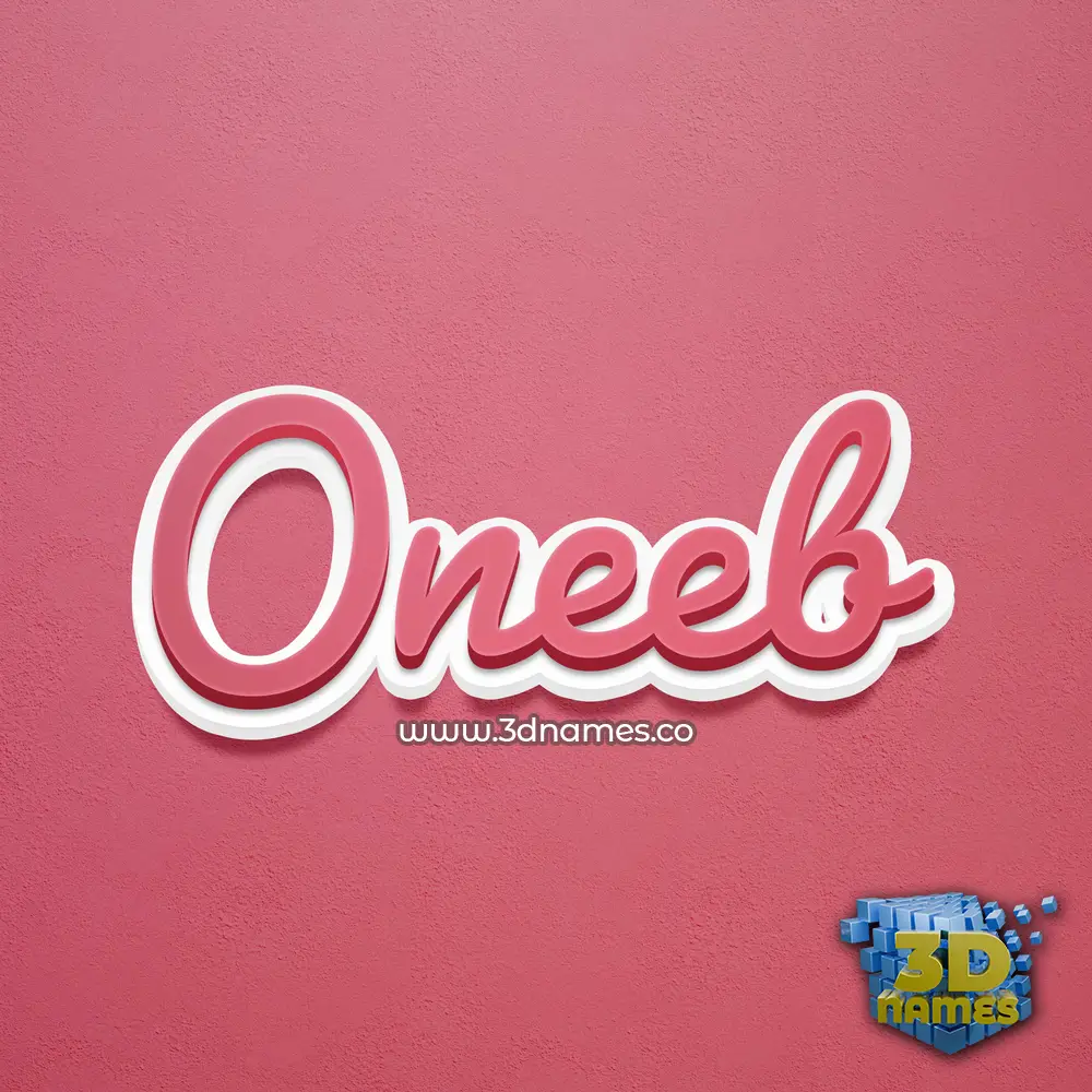 oneeb in Red Scribble style - 3D name wallpaper