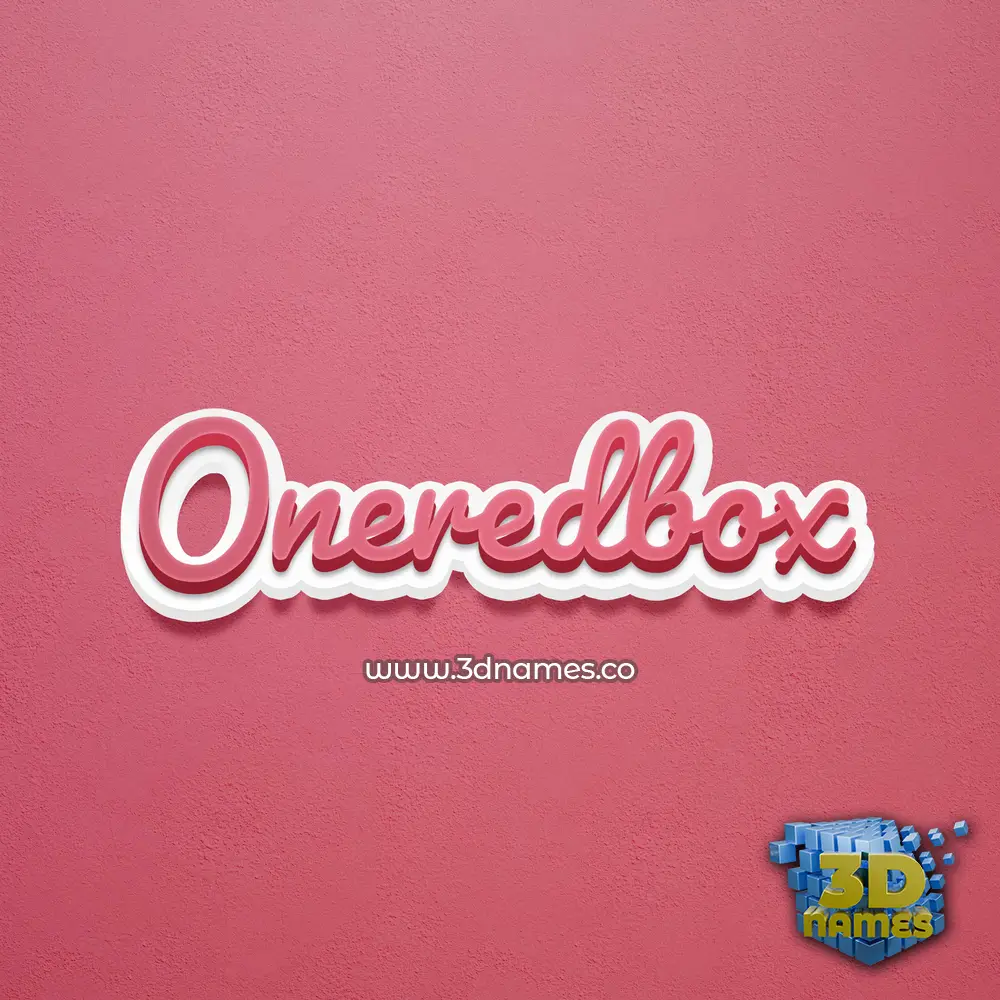oneredbox in Red Scribble style - 3D name wallpaper