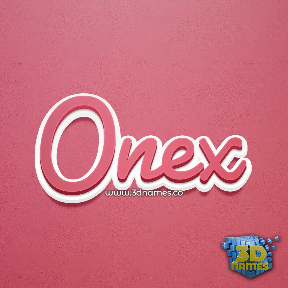 onex in Red Scribble style - 3D name wallpaper