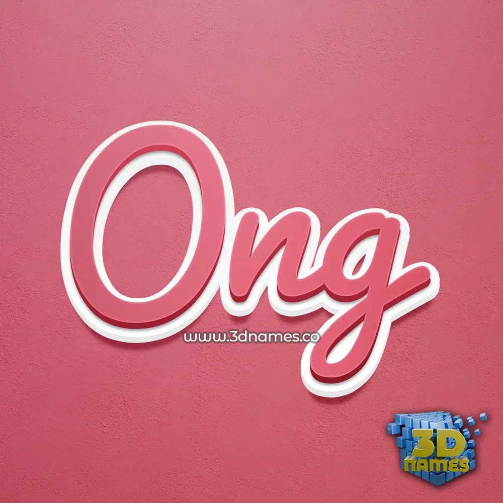 ong in Red Scribble style - 3D name wallpaper